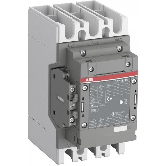 Контактор ABB AF205-30-11-13 100...250VAC/DC, 3NO 205A(350A-AC1) 110kW, всп.контакт 1NO+1NC (4A-AC15)