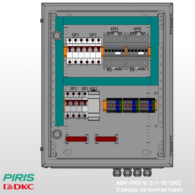 Шкаф АВР 16А, на контакторах, 2 ввода, DKC