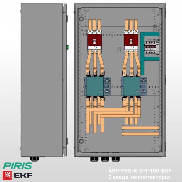 Шкаф АВР 200А, на контакторах, 2 ввода, EKF
