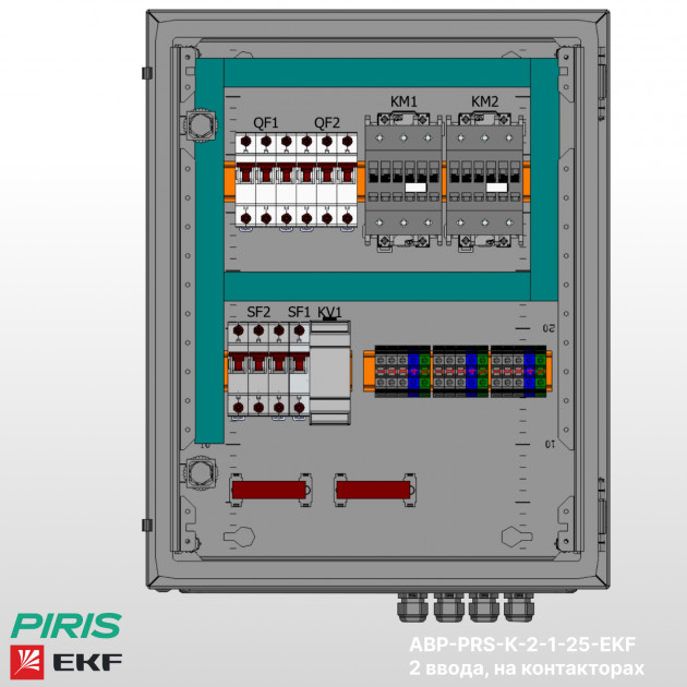 Шкаф АВР 25А, на контакторах, 2 ввода, EKF