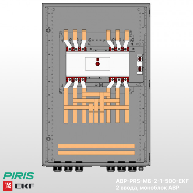Шкаф АВР 500А, моноблок, 2 ввода, EKF
