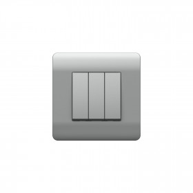 (NEW3-E) Выключатель 3-клавишный 10А, серебряный