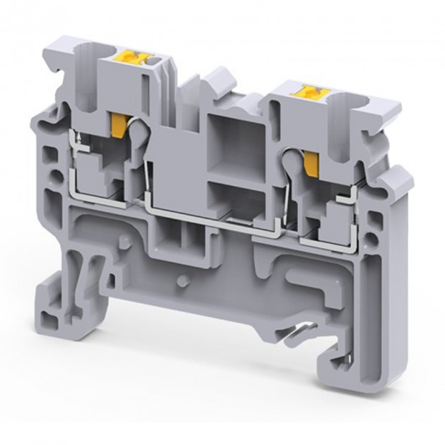 Клемма проходная CP2.5 /5x49,7mm, push-in, 2 присоед., 2,5(max 4)mm2, 24A, 1000V, серая