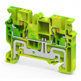 Клемма защитного проводника ConnectWell CPG2.5 /5x49,7mm, push-in, 2 присоед., 2,5(max 4)mm2, желто-зеленая