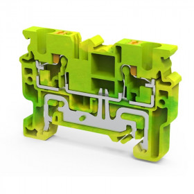 Клемма защитного проводника ConnectWell CPG4 /6x54,8mm, push-in, 2 присоед., 4(max 6)mm2, желто-зеленая