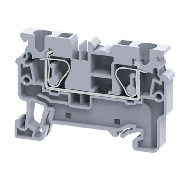 Клемма проходная ConnectWell CX4 /6x54,8mm, пружинная, 2 присоед., 4(max 6)mm2, 32A, 1000V, серая