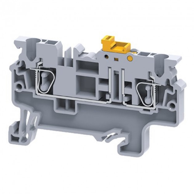 Клемма с ножевым размыкателем ConnectWell CXK2.5 /5x62,2mm, пружинная, 2 присоед., 2,5(max 4)mm2, 20A, 1000V, серая