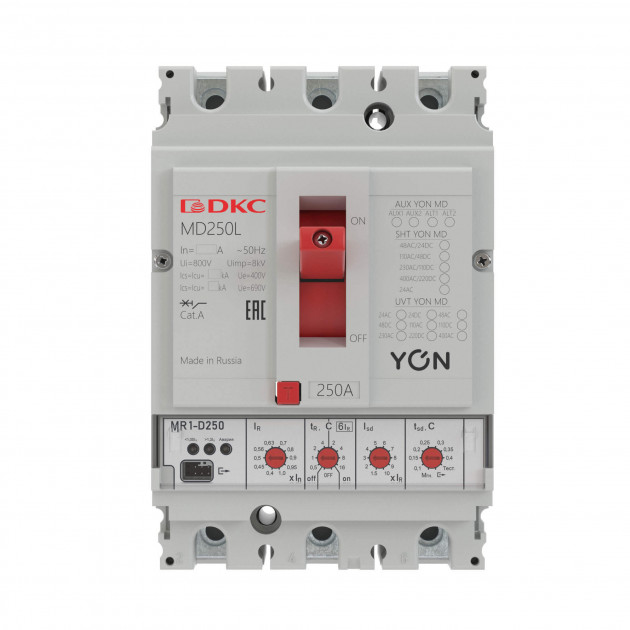 Авт. выкл. DKC YON MD100H-MR1 3P 100А 65kA Ir 0.4…1xIn Isd 1.5…10xIn