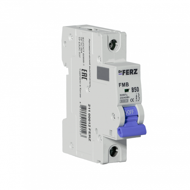Авт. выкл. FMB-B 1P 50А 6кА хар-ка B FERZ