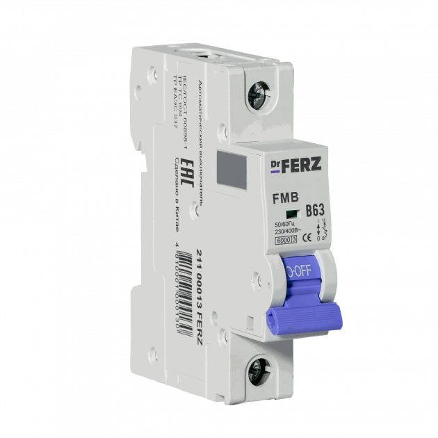Авт. выкл. FMB-B 1P 63А 6кА хар-ка B FERZ