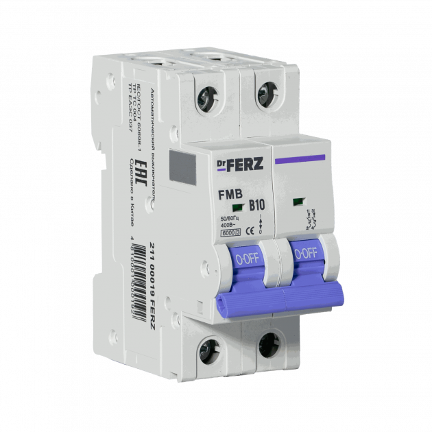 FMB-B 6kA 2P 10 х-ка B Автоматический выключатель FERZ