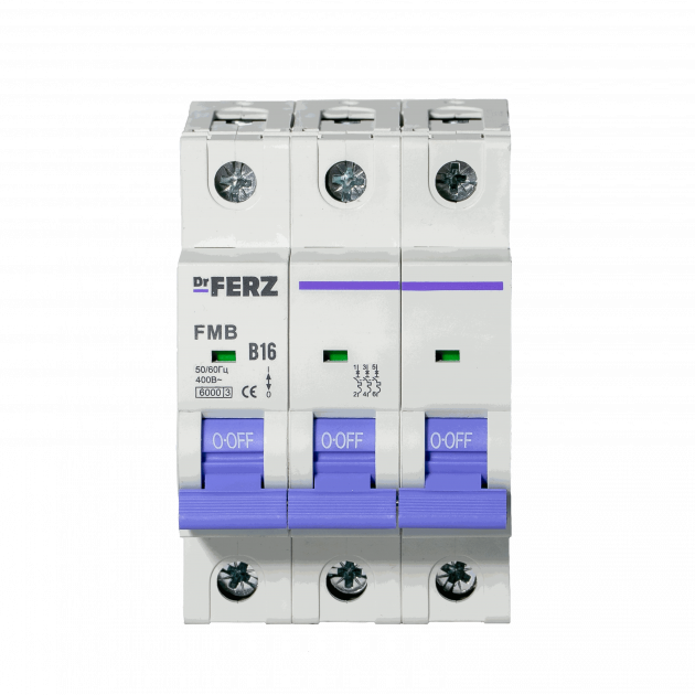 FMB-B 6kA 3P 16 х-ка B Автоматический выключатель FERZ
