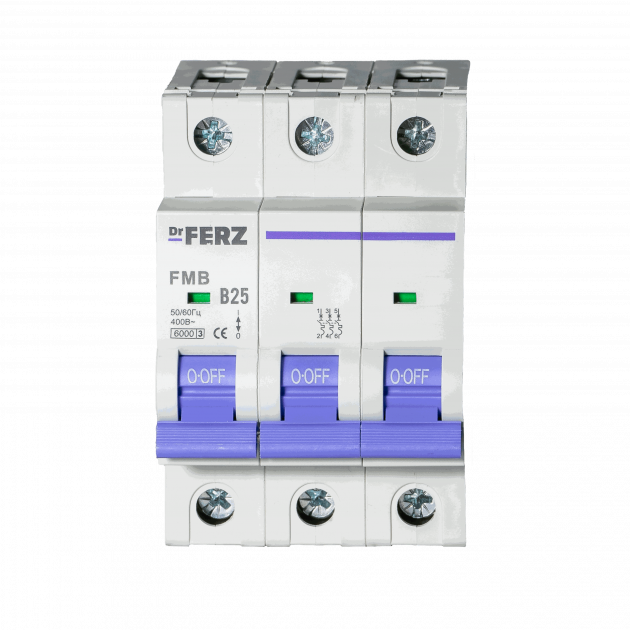 FMB-B 6kA 3P 25 х-ка B Автоматический выключатель FERZ