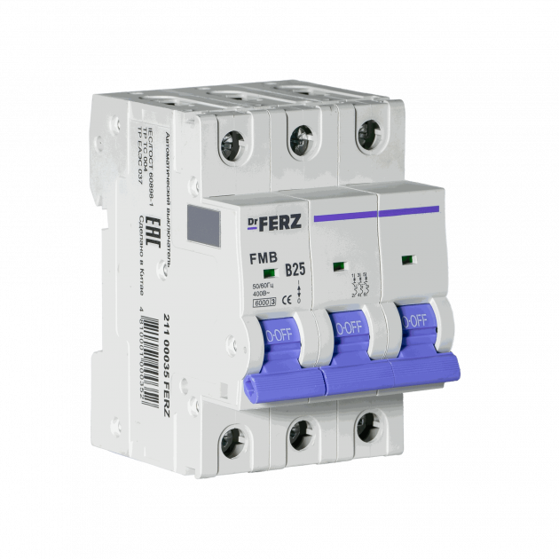 FMB-B 6kA 3P 25 х-ка B Автоматический выключатель FERZ