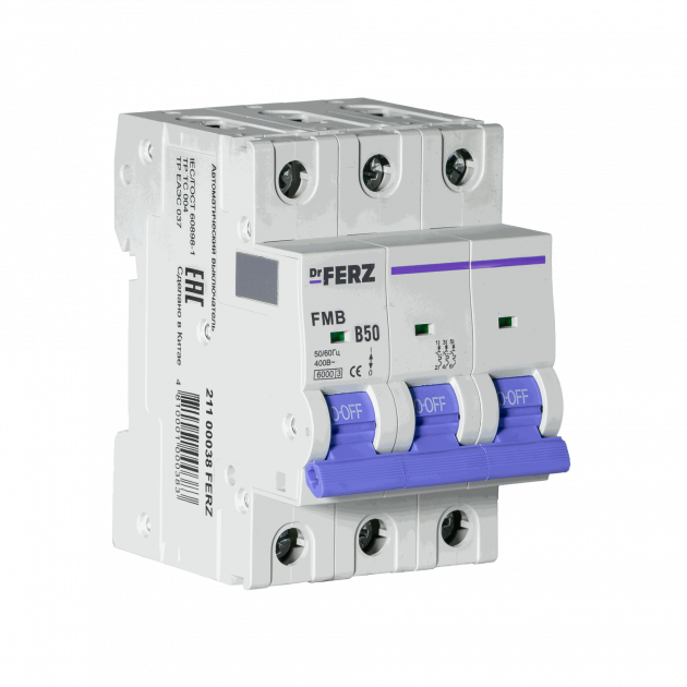FMB-B 6kA 3P 50 х-ка B Автоматический выключатель FERZ
