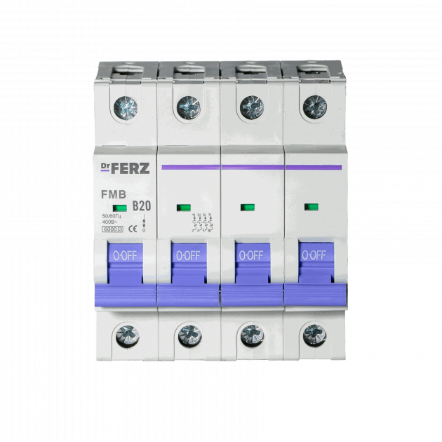 Авт. выкл. FMB-B 4P 20А 6кА хар-ка B FERZ
