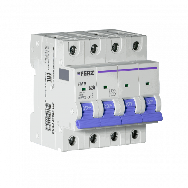 Авт. выкл. FMB-B 4P 20А 6кА хар-ка B FERZ