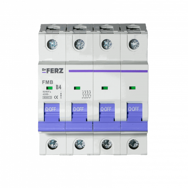Авт. выкл. FMB-B 4P 4А 6кА хар-ка B FERZ