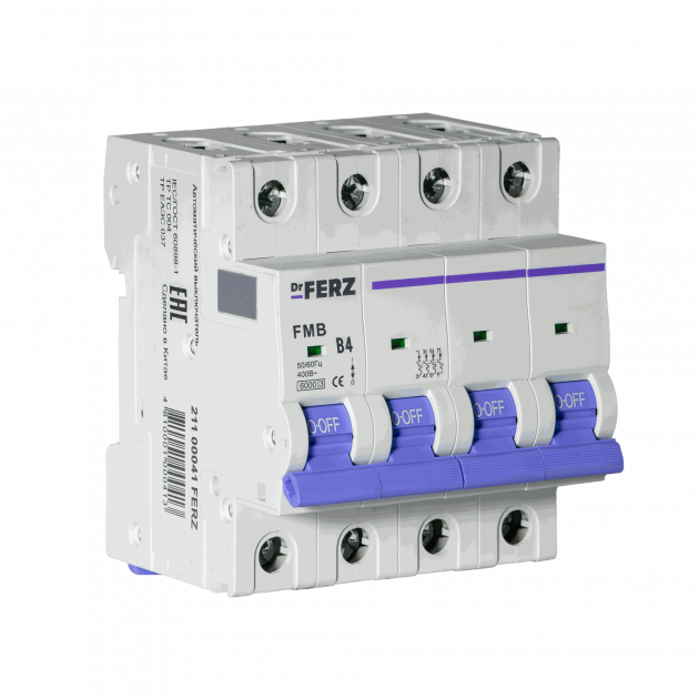 Авт. выкл. FMB-B 4P 4А 6кА хар-ка B FERZ