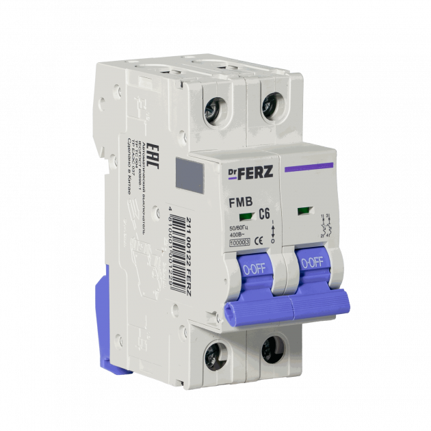 Авт. выкл. FMB-C 2P 6А 10кА хар-ка C FERZ