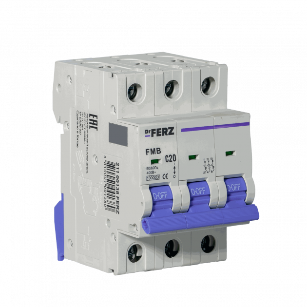 Авт. выкл. FMB-C 3P 25А 10кА хар-ка C FERZ