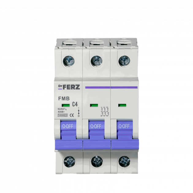 Авт. выкл. FMB-C 3P 4А 10кА хар-ка C FERZ