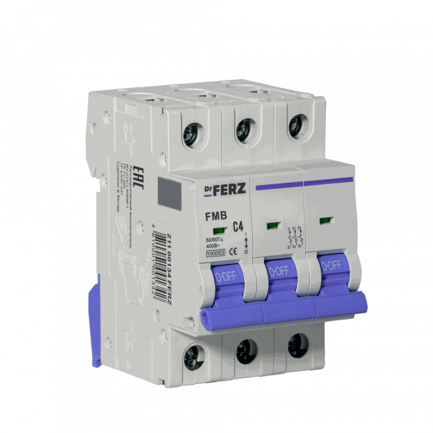 Авт. выкл. FMB-C 3P 4А 10кА хар-ка C FERZ