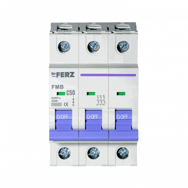 Авт. выкл. FMB-C 3P 50А 10кА хар-ка C FERZ