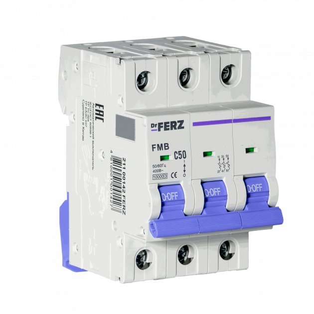 Авт. выкл. FMB-C 3P 50А 10кА хар-ка C FERZ