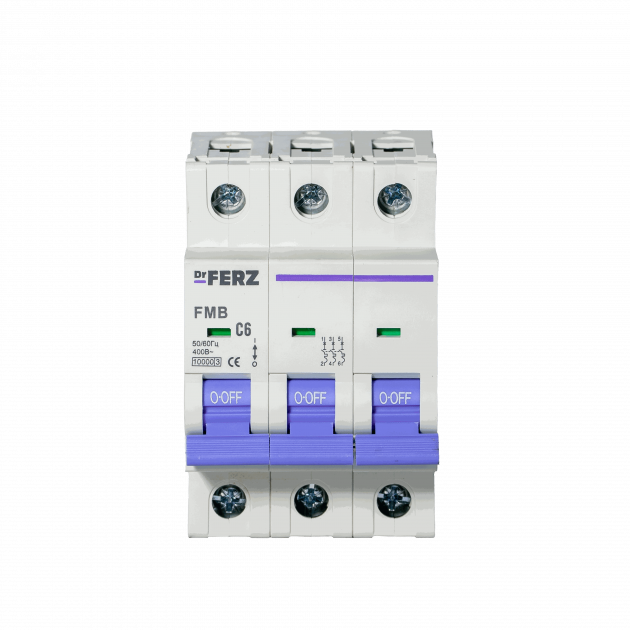Авт. выкл. FMB-C 3P 6А 10кА хар-ка C FERZ