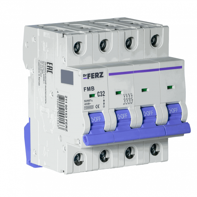 FMB-C 10kA 4P 32 х-ка C Автоматический выключатель FERZ