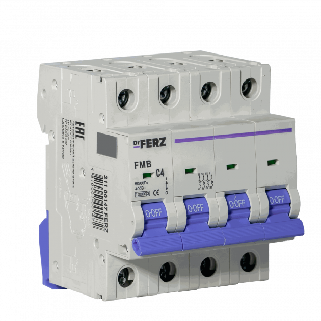 Авт. выкл. FMB-C 4P 4А 10кА хар-ка C FERZ