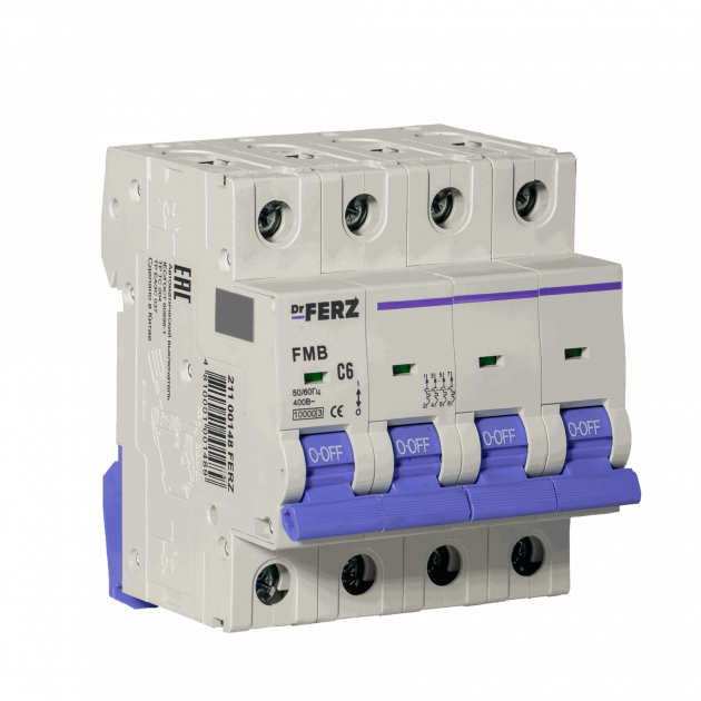 Авт. выкл. FMB-C 4P 6А 10кА хар-ка C FERZ