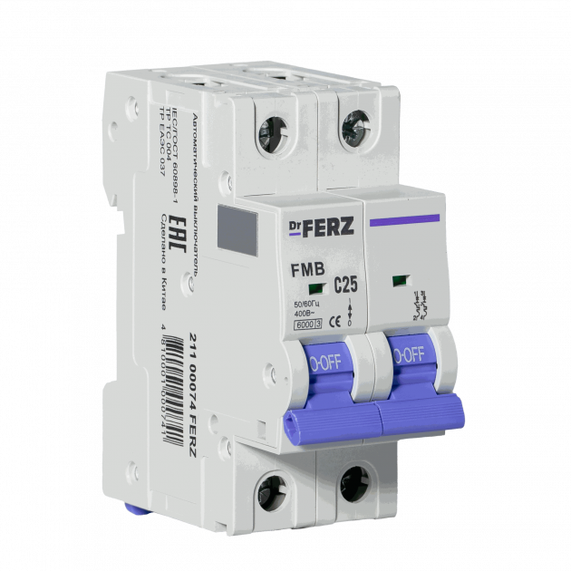 FMB-C 6kA 2P 25 х-ка C Автоматический выключатель FERZ