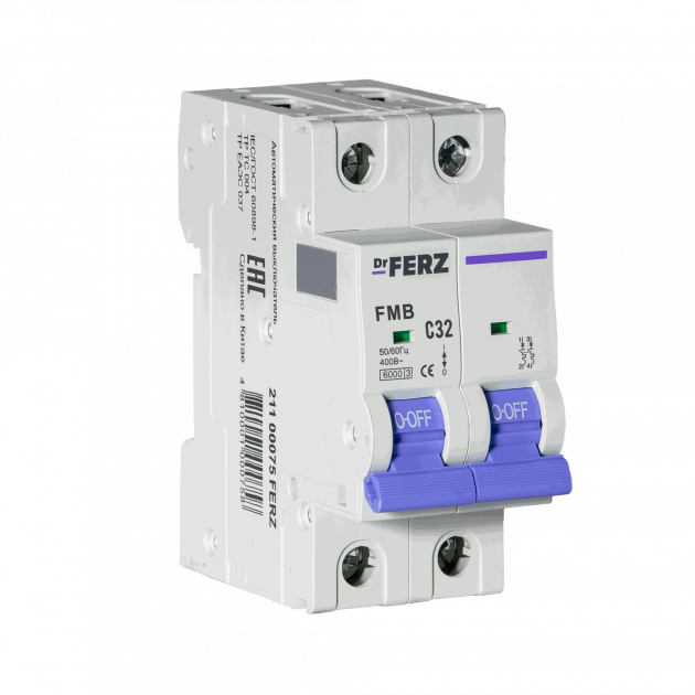 FMB-C 6kA 2P 32 х-ка C Автоматический выключатель FERZ