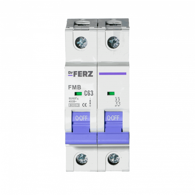 FMB-C 6kA 2P 63 х-ка C Автоматический выключатель FERZ