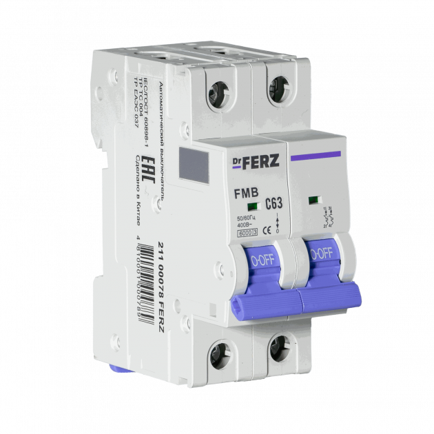 FMB-C 6kA 2P 63 х-ка C Автоматический выключатель FERZ