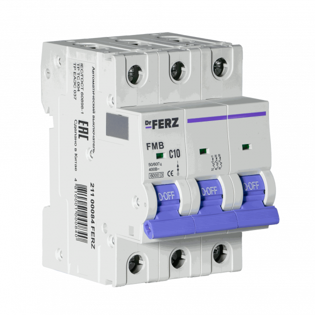 FMB-C 6kA 3P 10 х-ка C Автоматический выключатель FERZ
