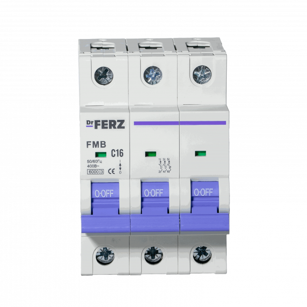 FMB-C 6kA 3P 16 х-ка C Автоматический выключатель FERZ