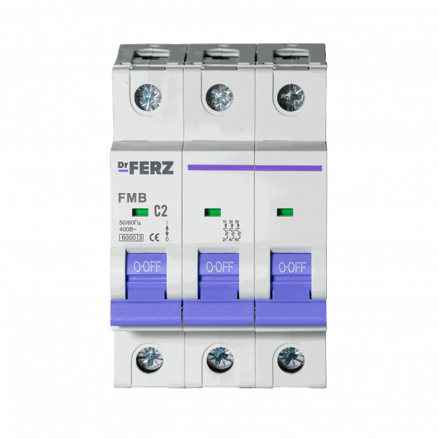 Авт. выкл. FMB-C 3P 2А 6кА хар-ка C FERZ