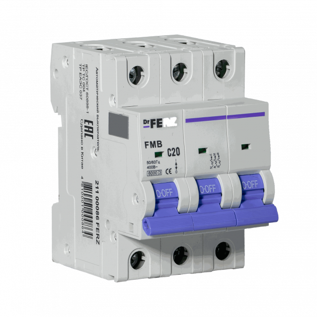 FMB-C 6kA 3P 20 х-ка C Автоматический выключатель FERZ