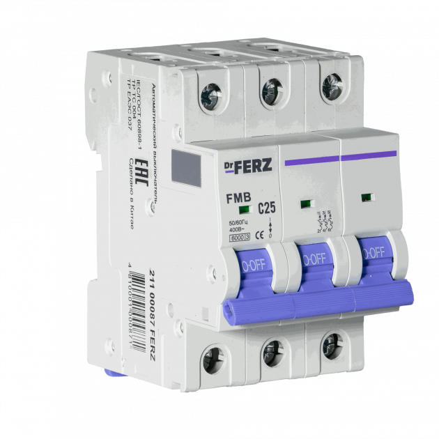 FMB-C 6kA 3P 25 х-ка C Автоматический выключатель FERZ