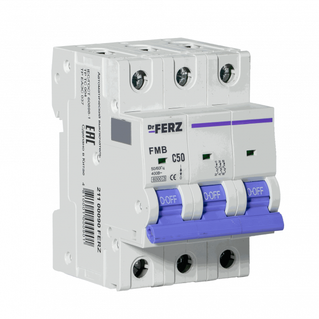 FMB-C 6kA 3P 50 х-ка C Автоматический выключатель FERZ
