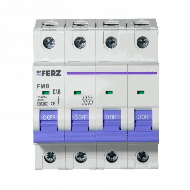 FMB-C 6kA 4P 16 х-ка C Автоматический выключатель FERZ