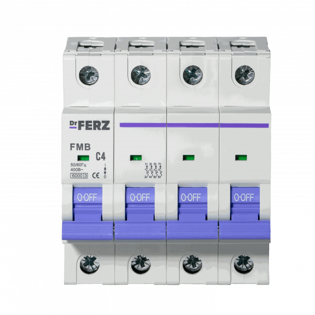 Авт. выкл. FMB-C 4P 4А 6кА хар-ка C FERZ