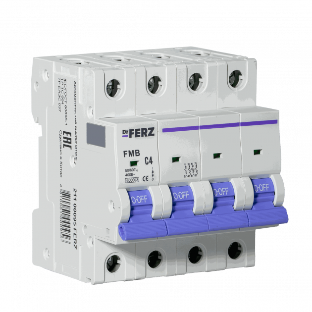 Авт. выкл. FMB-C 4P 4А 6кА хар-ка C FERZ