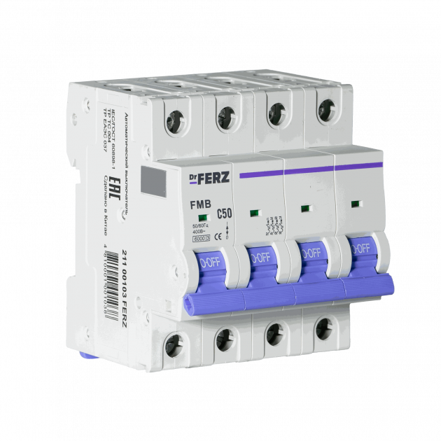 Авт. выкл. FMB-C 4P 50А 6кА хар-ка C FERZ