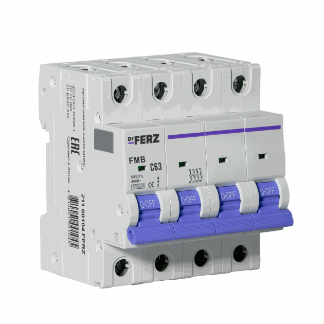 FMB-C 6kA 4P 63 х-ка C Автоматический выключатель FERZ