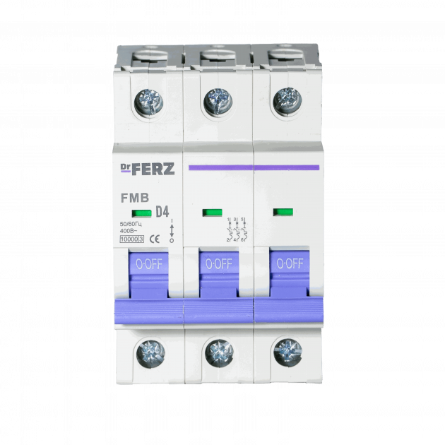 Авт. выкл. FMB-D 3P 4А 10кА хар-ка D FERZ