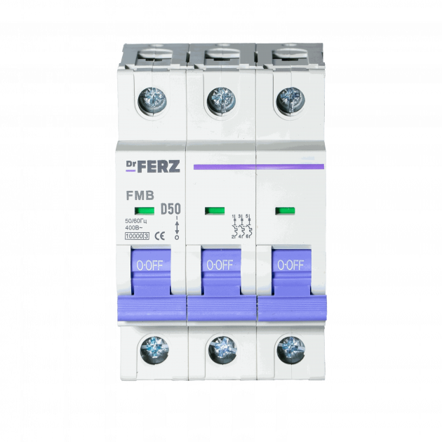 Авт. выкл. FMB-D 3P 50А 10кА хар-ка D FERZ